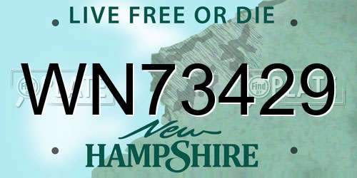 WN73429 New Hampshire License Plate