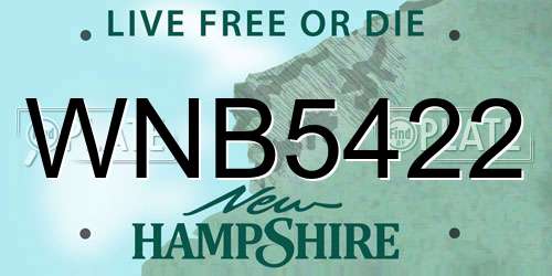 WNB5422 New Hampshire License Plate