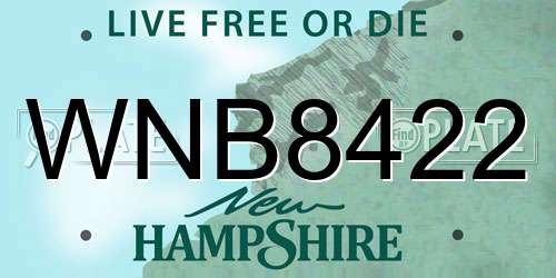 WNB8422 New Hampshire License Plate