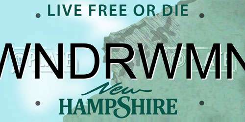 WNDRWMN New Hampshire License Plate