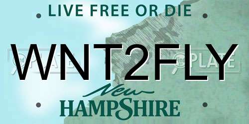 WNT2FLY New Hampshire License Plate