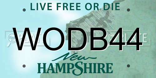 WODB44 New Hampshire License Plate