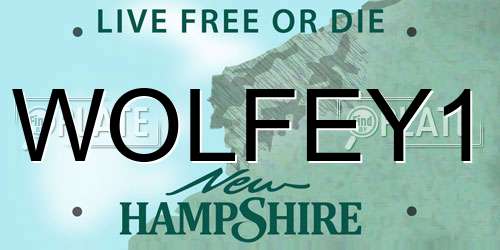 WOLFEY1 New Hampshire License Plate