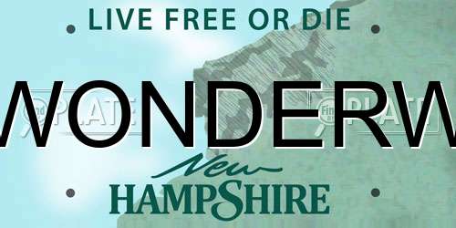 WONDERW New Hampshire License Plate