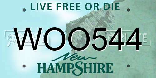 WOO544 New Hampshire License Plate