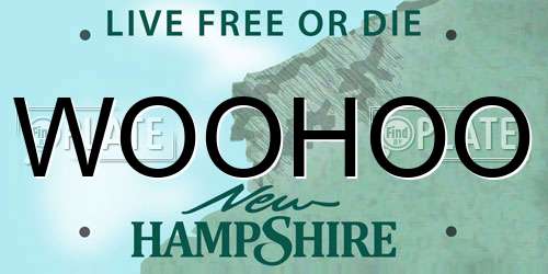 WOOHOO New Hampshire License Plate