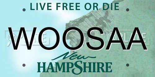 WOOSAA New Hampshire License Plate