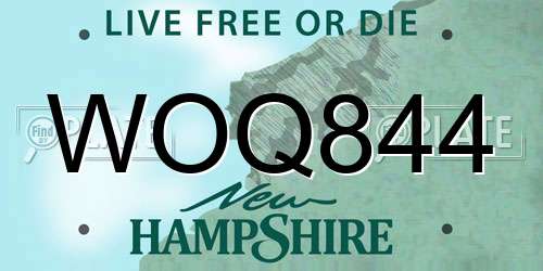 WOQ844 New Hampshire License Plate
