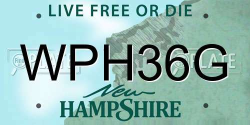 WPH36G New Hampshire License Plate