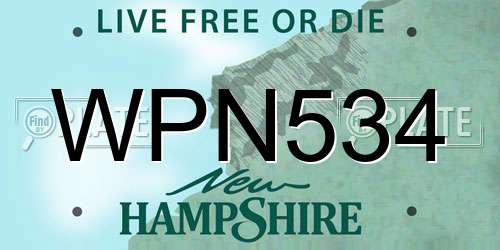 WPN534 New Hampshire License Plate