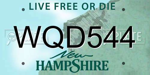 WQD544 New Hampshire License Plate
