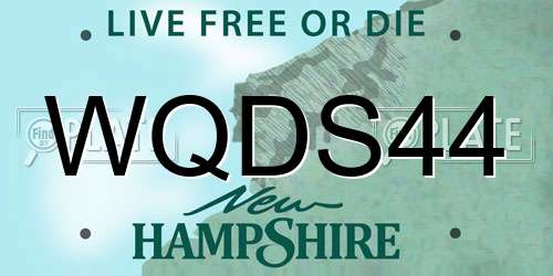 WQDS44 New Hampshire License Plate
