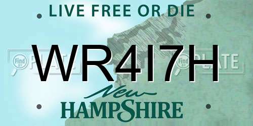 WR4I7H New Hampshire License Plate