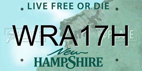 WRA17H New Hampshire License Plate