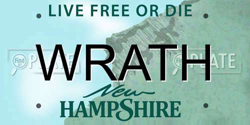 WRATH New Hampshire License Plate