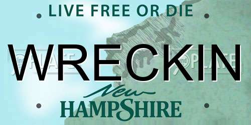 WRECKIN New Hampshire License Plate