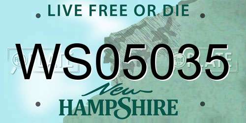WS05035 New Hampshire License Plate