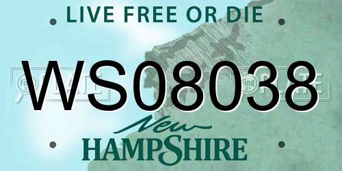 WS08038 New Hampshire License Plate