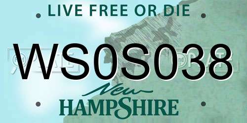 WS0S038 New Hampshire License Plate