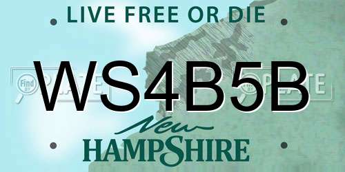 WS4B5B New Hampshire License Plate