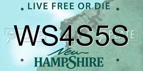 WS4S5S New Hampshire License Plate