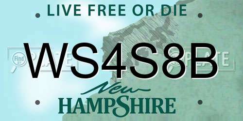 WS4S8B New Hampshire License Plate