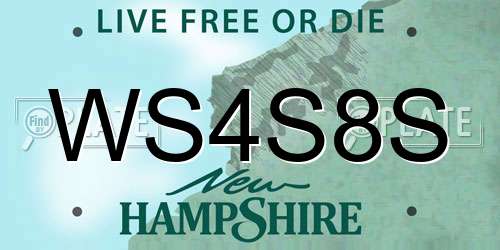 WS4S8S New Hampshire License Plate