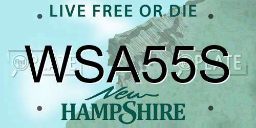 WSA55S New Hampshire License Plate