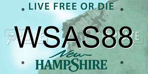 WSAS88 New Hampshire License Plate
