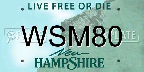 WSM80 New Hampshire License Plate