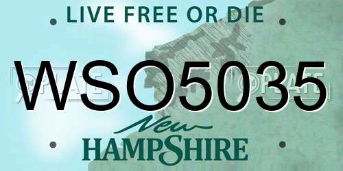 WSO5035 New Hampshire License Plate