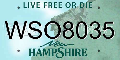 WSO8035 New Hampshire License Plate