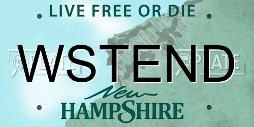WSTEND New Hampshire License Plate