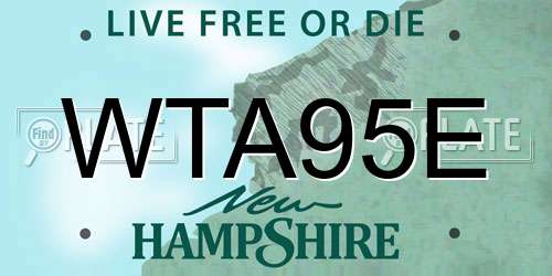 WTA95E New Hampshire License Plate