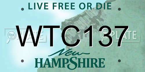 WTC137 New Hampshire License Plate