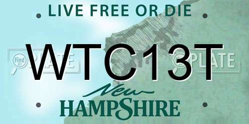 WTC13T New Hampshire License Plate