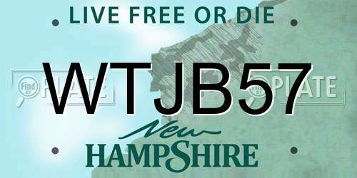 WTJB57 New Hampshire License Plate