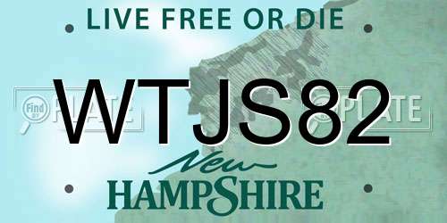 WTJS82 New Hampshire License Plate