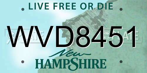 WVD8451 New Hampshire License Plate