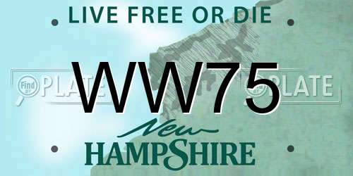 WW75 New Hampshire License Plate