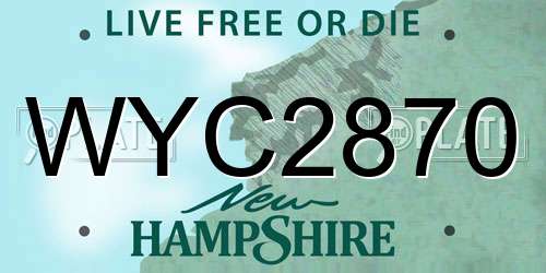 WYC2870 New Hampshire License Plate
