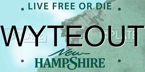 WYTEOUT New Hampshire License Plate
