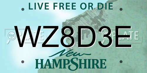 WZ8D3E New Hampshire License Plate
