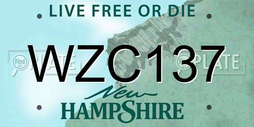 WZC137 New Hampshire License Plate