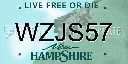 WZJS57 New Hampshire License Plate