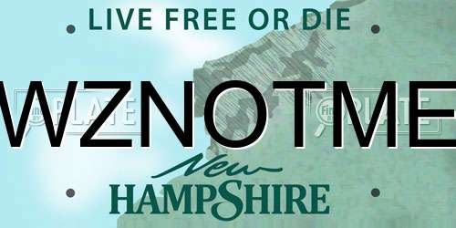 WZNOTME New Hampshire License Plate