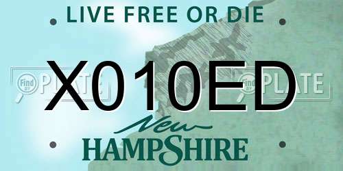 X010ED New Hampshire License Plate