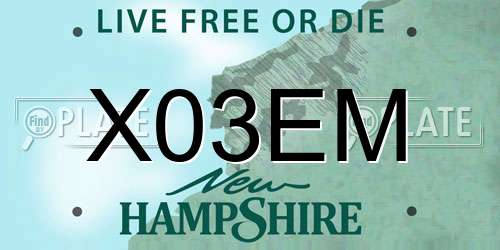 X03EM New Hampshire License Plate