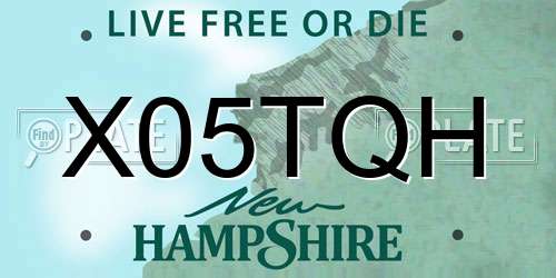 X05TQH New Hampshire License Plate