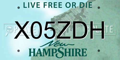 X05ZDH New Hampshire License Plate
